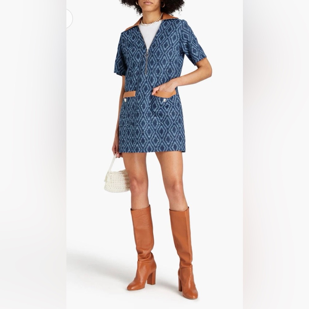 maje Rijean Short Sleeve Shirtdress in Indigo
